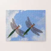 Dragonflies blauwe hemel en witte wolken legpuzzel (Horizontaal)