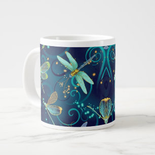 Dragonflies Blauwgroen 20oz Grote Koffiekop