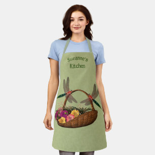 Dragonflies bloem mand gepersonaliseerd schort