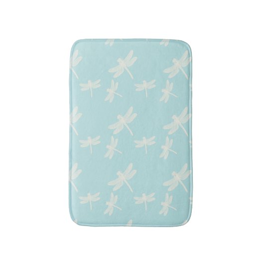 Dragonflies Blue Cream Patroon Badmat (Voorkant Verticaal)