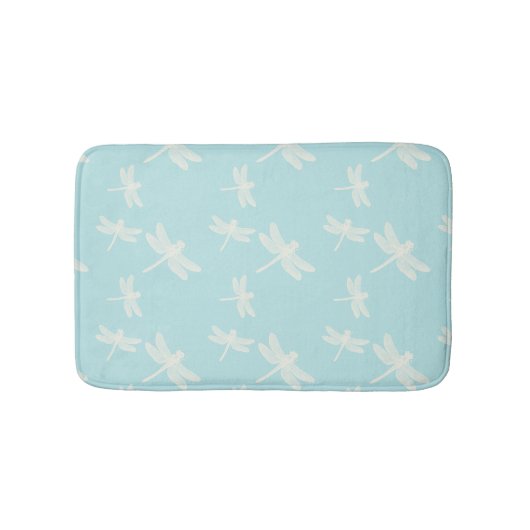 Dragonflies Blue Cream Patroon Badmat (Voorkant)