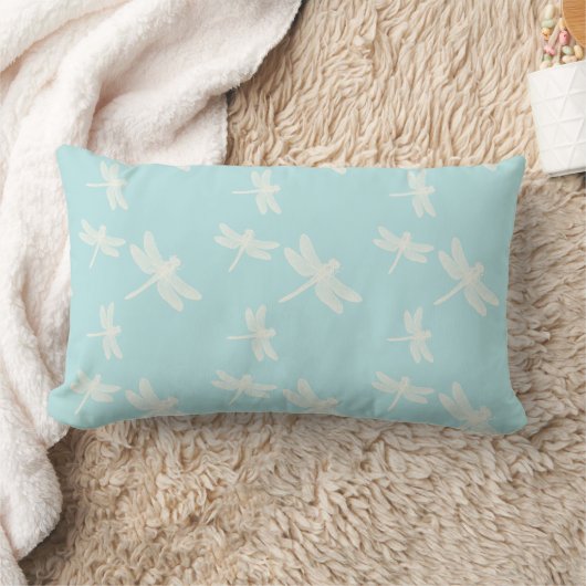 Dragonflies Blue Cream Patroon Kussen (Deken)