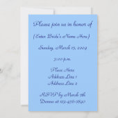 Dragonflies Blue Sky Bridal Shower Kaart (Achterkant)