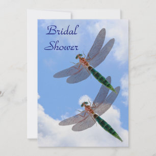 Dragonflies Blue Sky Bridal Shower Kaart
