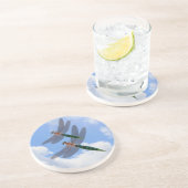 Dragonflies Blue Sky Natuur Onderzetter (Zijkant)