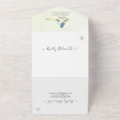 Dragonflies Couple Mating Heart Shape Weddenschap  All In One Uitnodiging (Buitenkant)