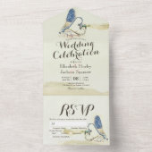 Dragonflies Couple Mating Heart Shape Weddenschap  All In One Uitnodiging (Binnen)