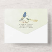 Dragonflies Couple Mating Heart Shape Weddenschap  All In One Uitnodiging (Achterkant)