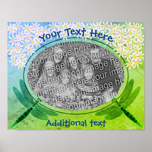 Dragonflies Daisies Foto Lijst Creëer Uw Eigen Poster (Voorkant)
