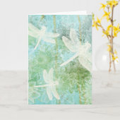 Dragonflies Damselflies en bloemen Kaart (Gele Bloem)
