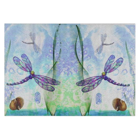 Dragonflies Decoratief glazen snijvlak Snijplank (Voorkant)