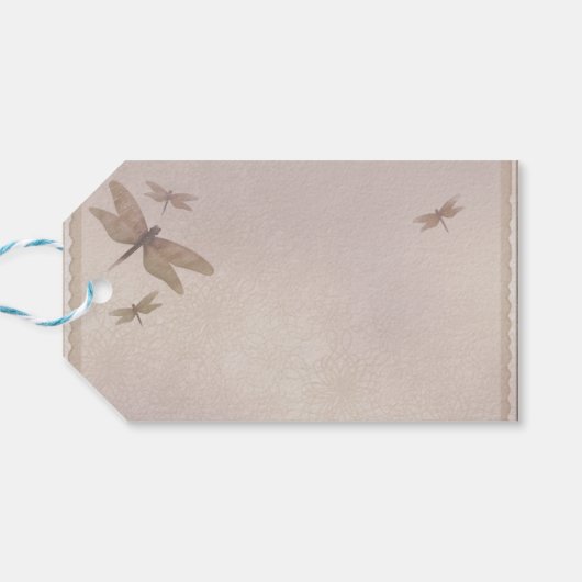 Dragonflies Dragonfly Chic Elegant Favor Cadeaulabel (Achterkant Horizontaal)