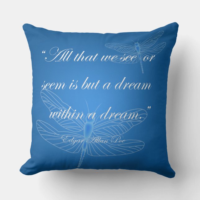 Dragonflies Dream Dragonfly Quote 20-inch Pillow Kussen (Voorkant)