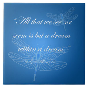 Dragonflies Dream Dragonfly Quote 20-inch Tegel Tegeltje