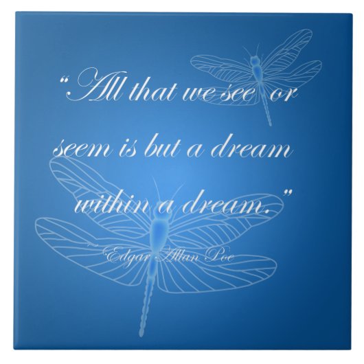 Dragonflies Dream Dragonfly Quote 20-inch Tegel Tegeltje (Voorkant)