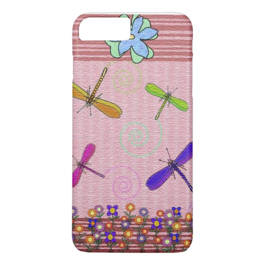 Dragonflies en bloemen Case-Mate iPhone case (Achterkant)