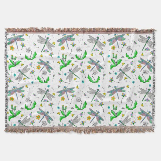 Dragonflies en Dandelions Deken (Voorkant)