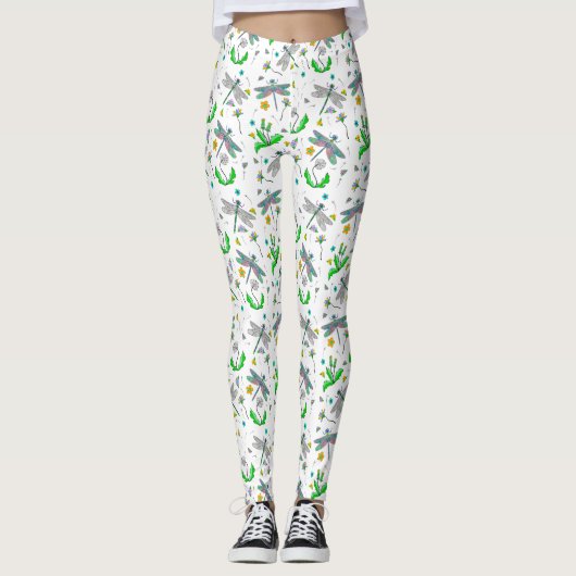 Dragonflies en Dandelions Leggings (Voorkant)