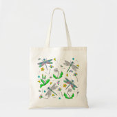 Dragonflies en Dandelions Tote Bag (Voorkant)