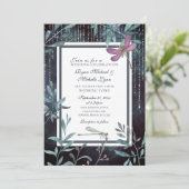Dragonflies en Liights Evening Garden Wedding Kaart (Staand voorkant)