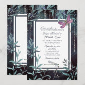 Dragonflies en Liights Evening Garden Wedding Kaart (Voorkant / Achterkant)