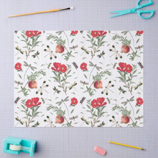 Dragonflies en Pomegranates Pattern Decoupage Tissuepapier (Craft)