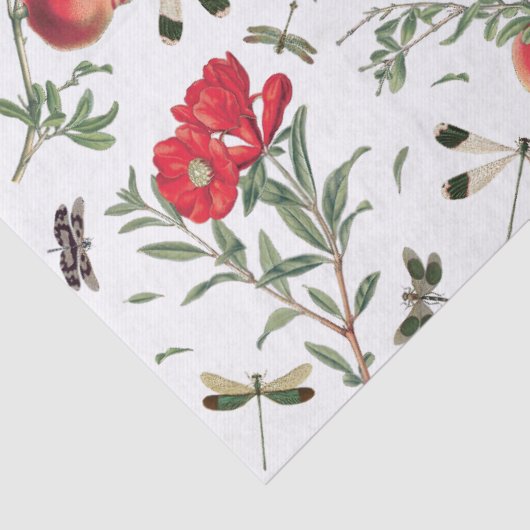 Dragonflies en Pomegranates Pattern Decoupage Tissuepapier (Detail)