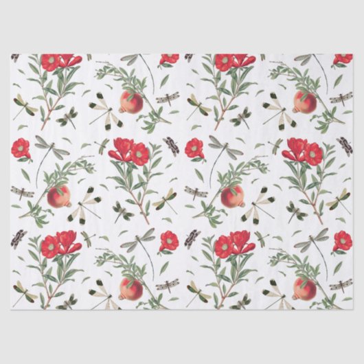 Dragonflies en Pomegranates Pattern Decoupage Tissuepapier (Voorkant)