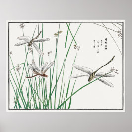 Dragonflies en Reed Grass van Morimoto Toko, Poster