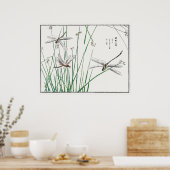 Dragonflies en Reed Grass van Morimoto Toko, Poster (Keuken)