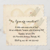 Dragonflies en uitnodiging voor de Birthday-ballon (Voorkant / Achterkant)