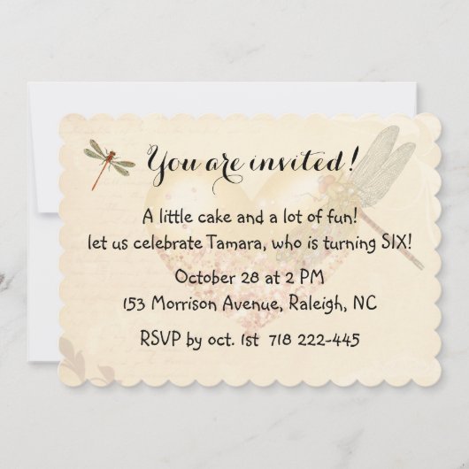 Dragonflies en uitnodiging voor de Birthday-ballon (Voorkant)