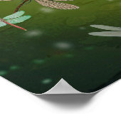 Dragonflies en Water Lillies Artwork Poster (Hoek)