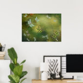 Dragonflies en Water Lillies Artwork Poster (Thuiskantoor)