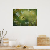 Dragonflies en Water Lillies Artwork Poster (Keuken)