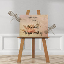 Dragonflies en Waterlelie Bruiloft Welkomstbord