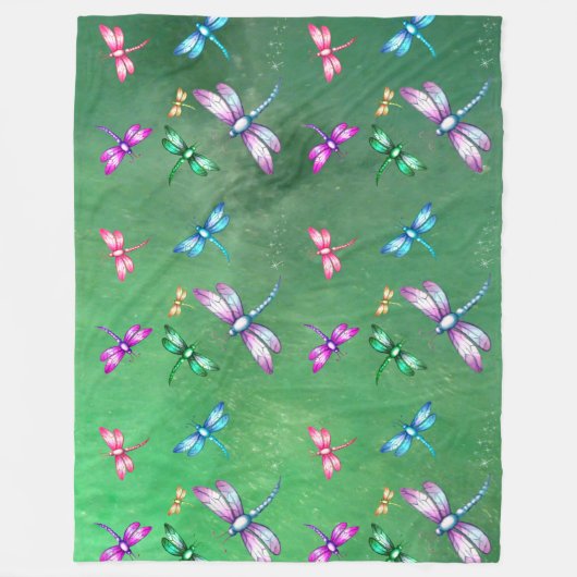 Dragonflies Fleece Deken (Voorkant)