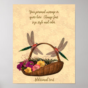 Dragonflies Flower Basket Creëer Your Own Poster