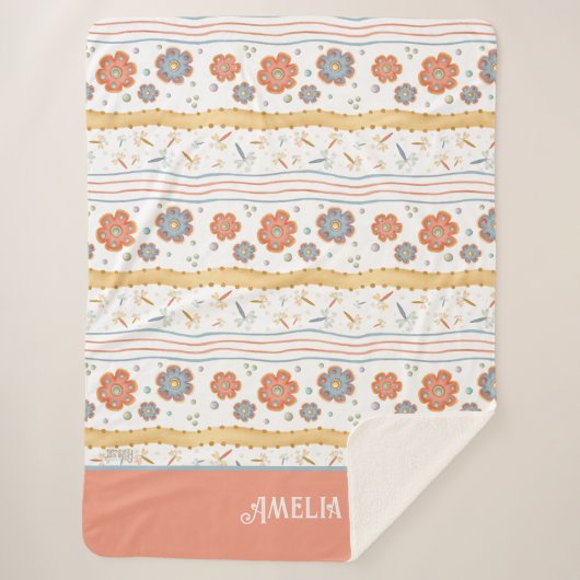 Dragonflies Flowers  Inspirivity Sherpa Deken (Voorkant)