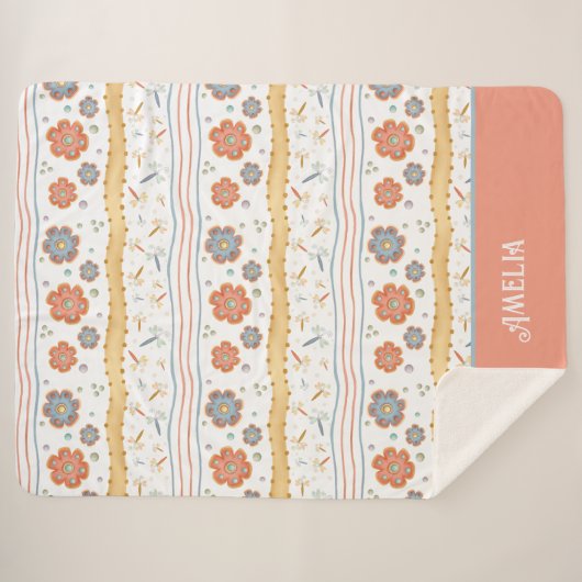 Dragonflies Flowers Inspirivity Sherpa Deken (Voorkant (horizontaal))