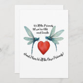 Dragonflies friendship quote funny BFF old senile Feestdagenkaart (Voorkant / Achterkant)