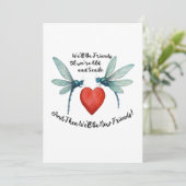 Dragonflies friendship quote funny BFF old senile Feestdagenkaart (Staand voorkant)