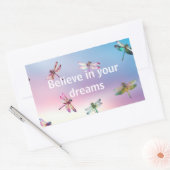 Dragonflies geloven rechthoekige sticker (Envelop)