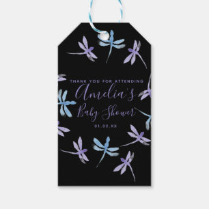 Dragonflies Handgeschilderd Baby shower Cadeaulabel
