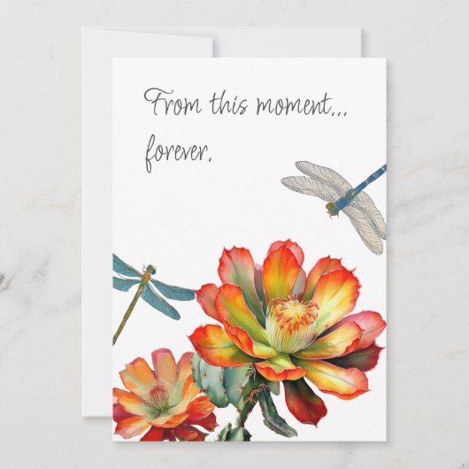 Dragonflies houden voor altijd van huwelijksuitnod kaart (Voorkant)