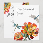 Dragonflies houden voor altijd van huwelijksuitnod kaart (Voorkant / Achterkant)