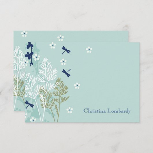 Dragonflies in de Gepersonaliseerde Beweide Statio Kaart (Voorkant / Achterkant)