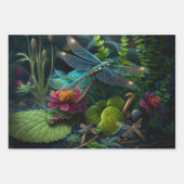 Dragonflies in de ontkoppeling van kleurrijke tuin inpakpapier vel (Voorkant 2)