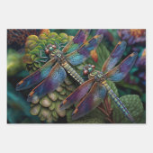 Dragonflies in de ontkoppeling van kleurrijke tuin inpakpapier vel (Voorkant)