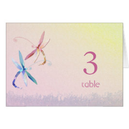 Dragonflies in Love Wedding Table Number Kaart